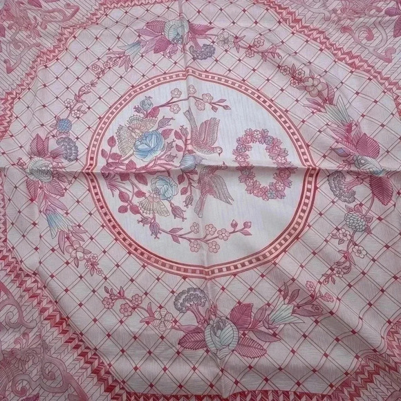 Hermes Carre 90 Jeux De Paille Scarf Pink - Picture 1 of 17